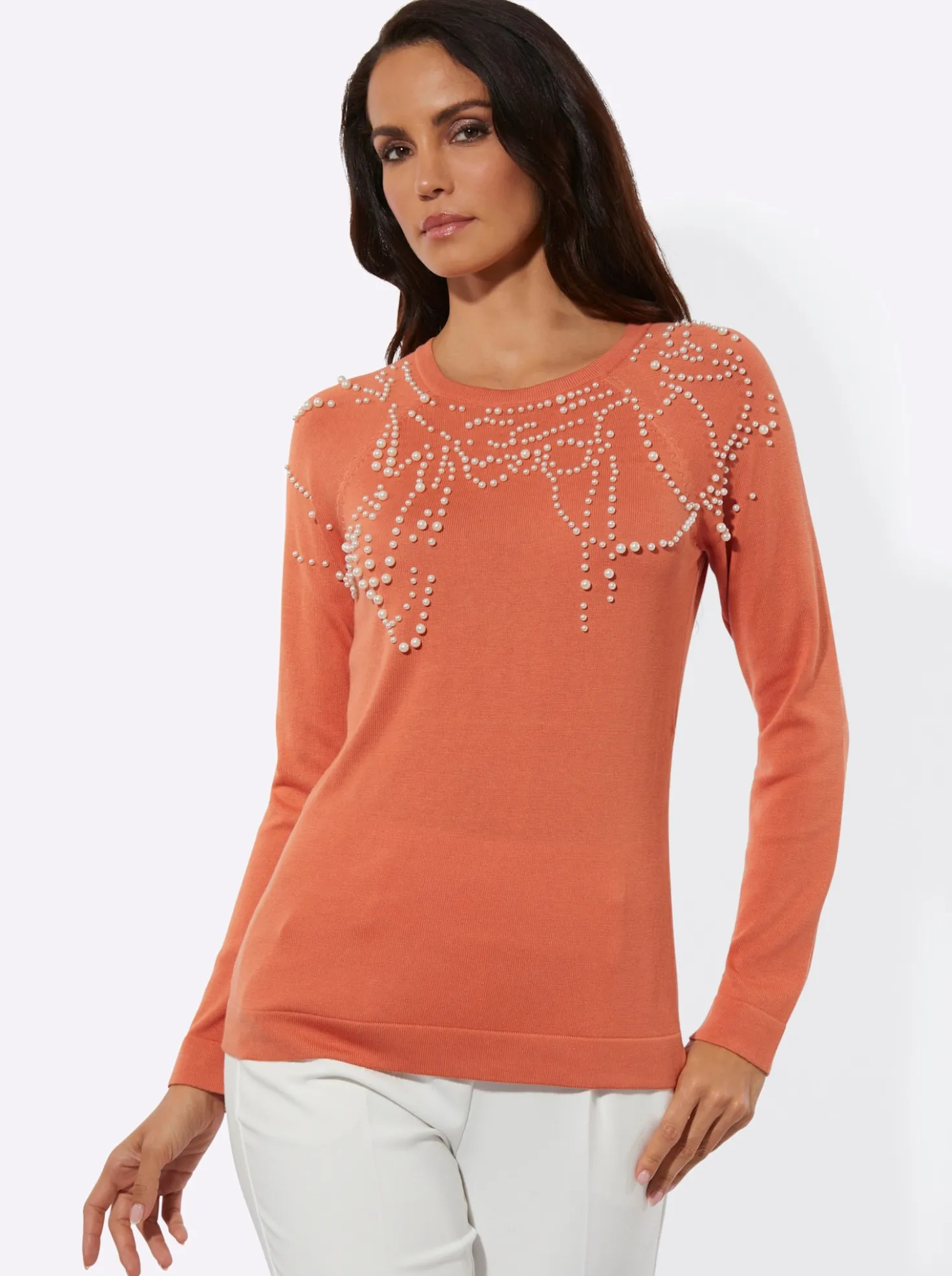 Pullover mit Zierperlen