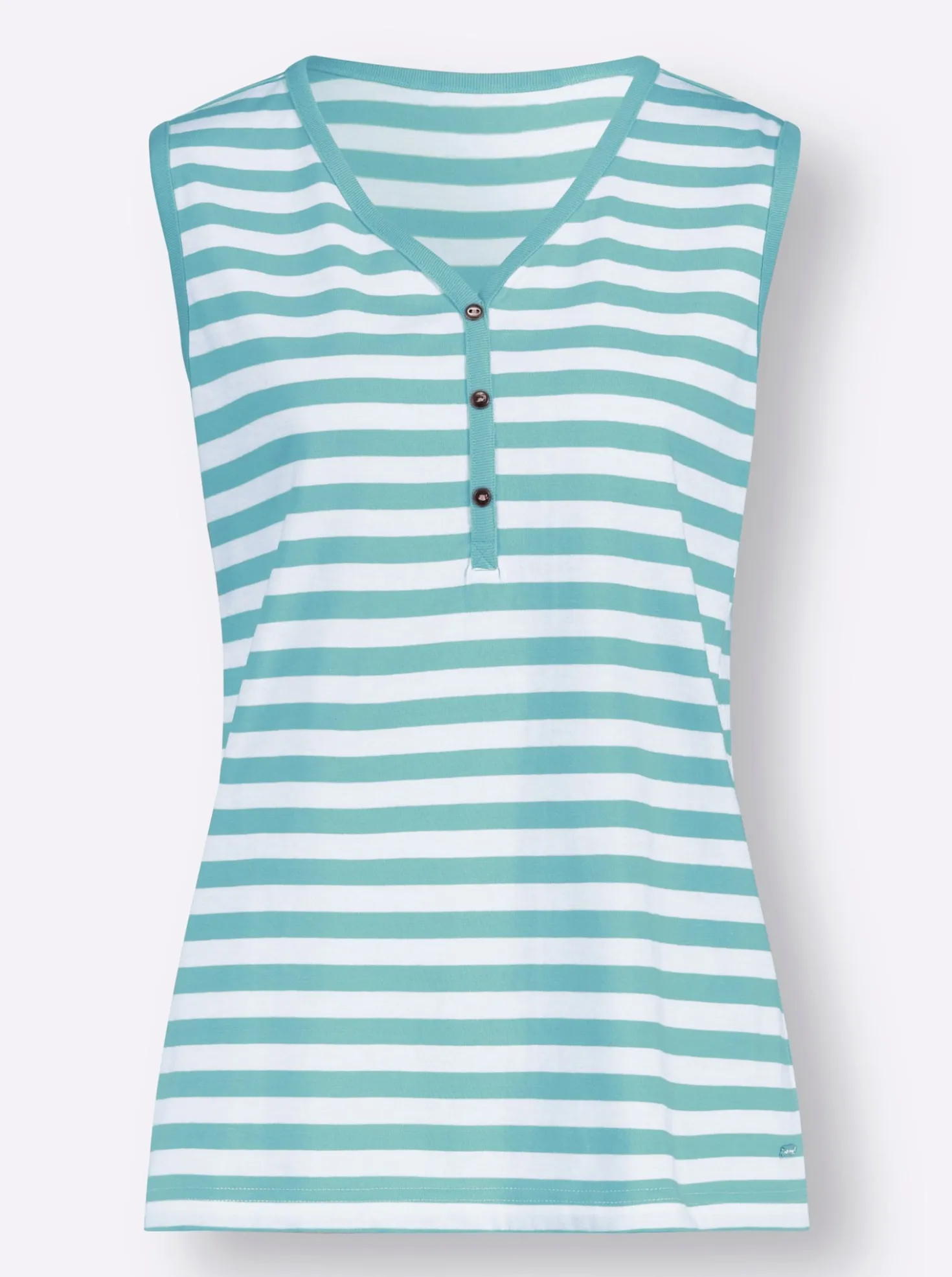 Ringelshirt mit Zierknopfleiste
