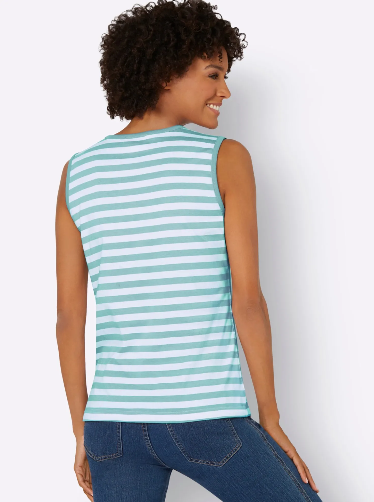 Ringelshirt mit Zierknopfleiste