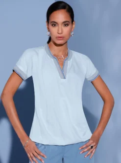 Ärmellose Bluse aus reiner Viskose