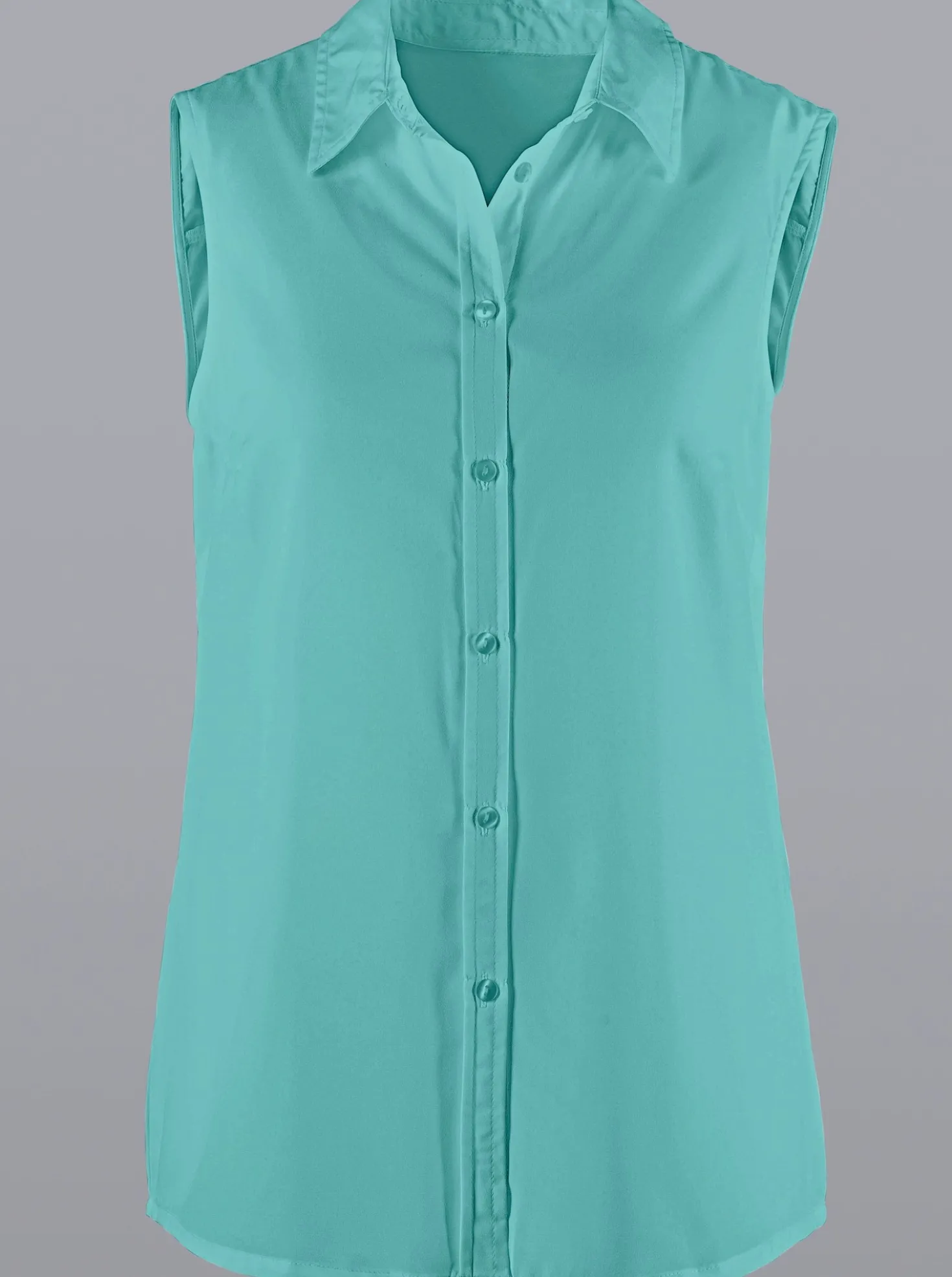 Ärmellose Bluse mit Hemdkragen