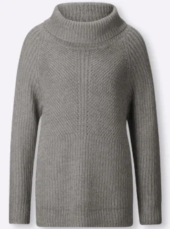 Rollkragenpullover mit aufwendigem Strickmuster