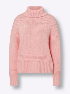 Rollkragenpullover mit Strukturstrick