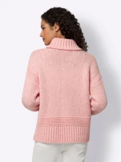 Rollkragenpullover mit Strukturstrick