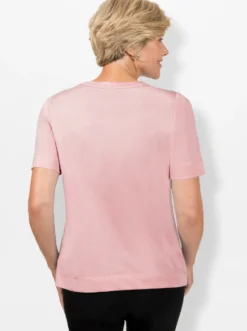 Rundhalsshirt Mit Biese, vorne