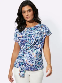 Rundhalsshirt mit Knotendetail