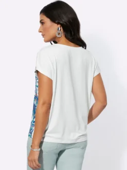 Rundhalsshirt mit platziertem Paisley-Druck