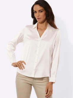 Satinbluse mit Kellerfalte hinten