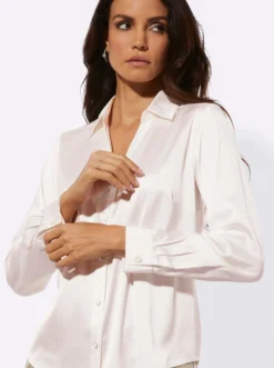 Satinbluse mit Kellerfalte hinten