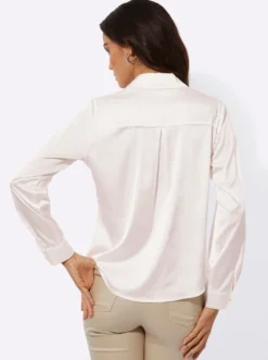 Satinbluse mit Kellerfalte hinten