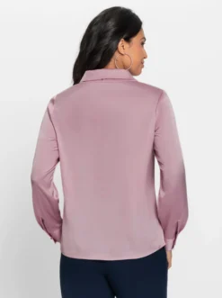 Satinbluse mit Schalkragen