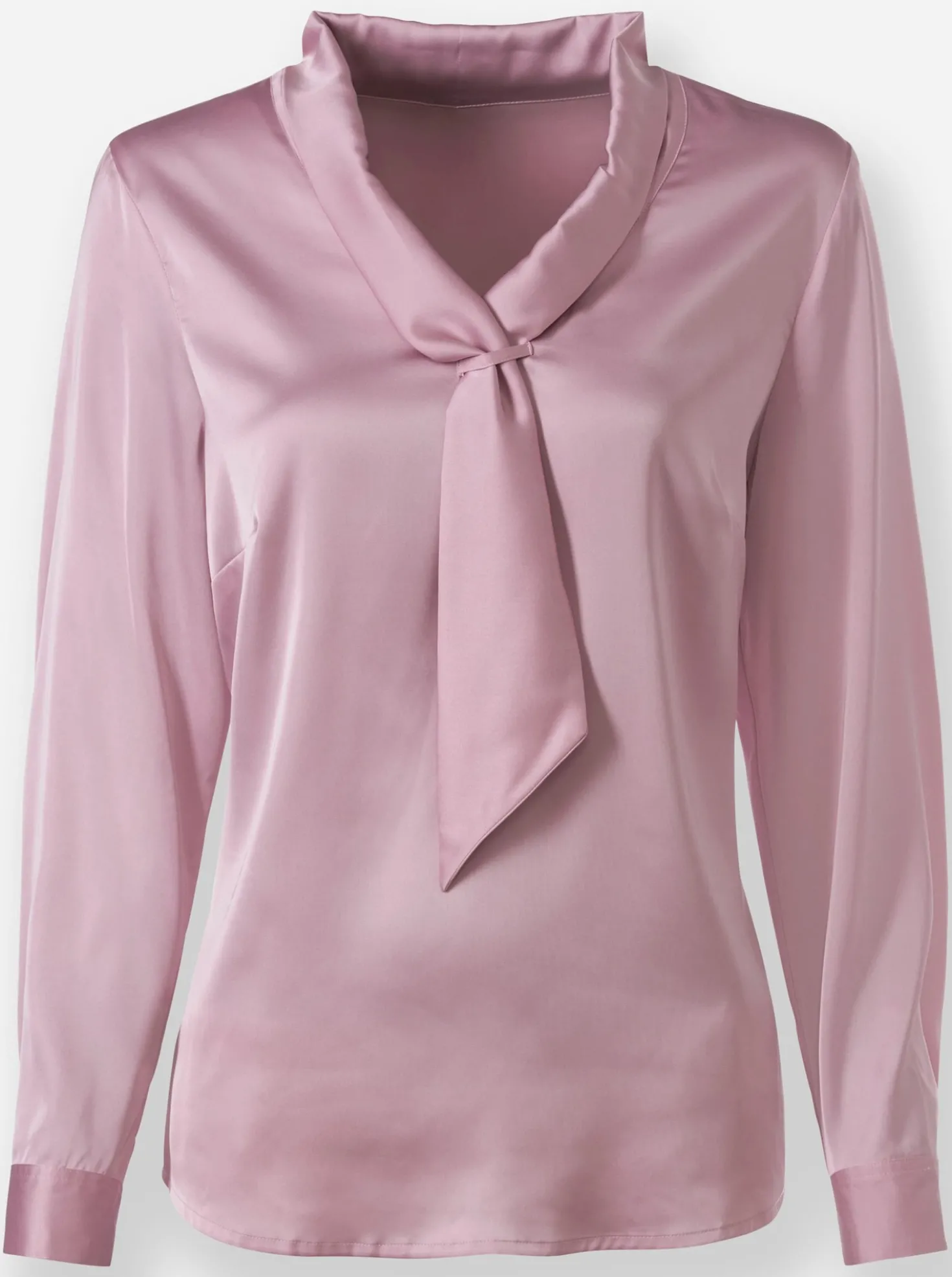 Satinbluse mit Schalkragen