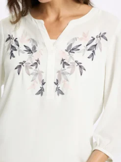 Schlupf-Bluse mit einknöpfbarem Top