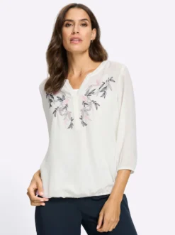 Schlupf-Bluse mit einknöpfbarem Top