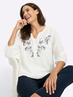 Schlupf-Bluse mit einknöpfbarem Top