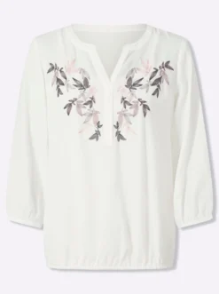 Schlupf-Bluse mit einknöpfbarem Top