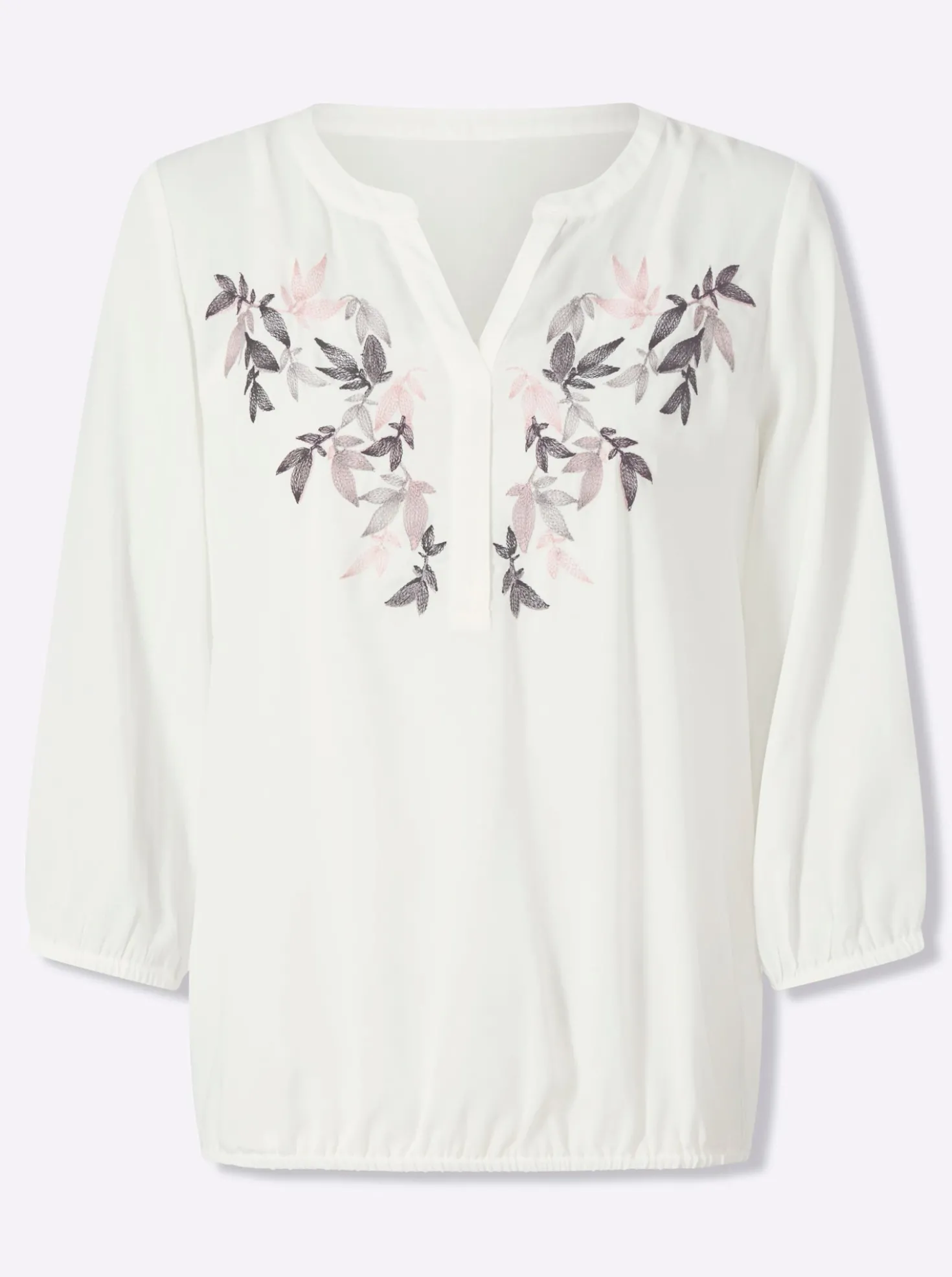Schlupf-Bluse mit einknöpfbarem Top