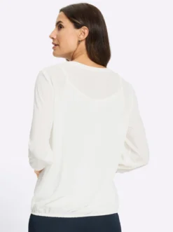 Schlupf-Bluse mit einknöpfbarem Top