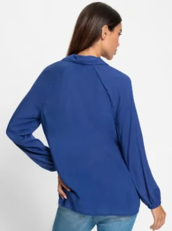 Schlupf-Bluse mit Gummizug an den Ärmeln