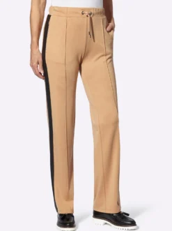 Schlupfhose mit Streifen in Leder-Optik