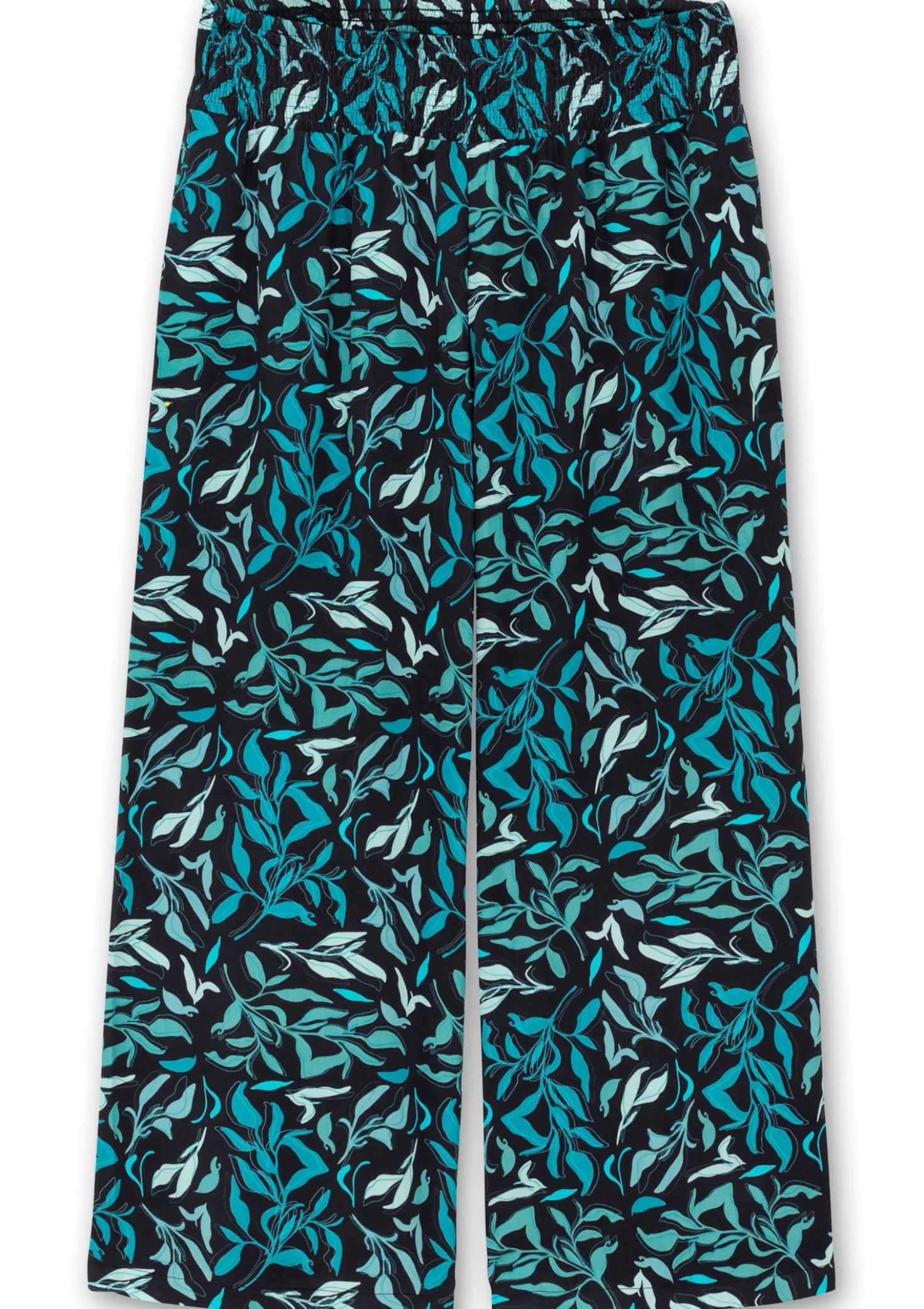Schlupfhose mit weitem Bein und Blätterprint