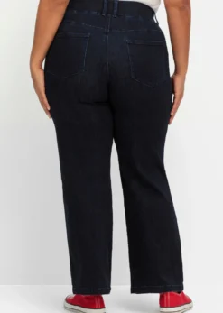 Schlupfjeans mit durchgehend weitem Bein