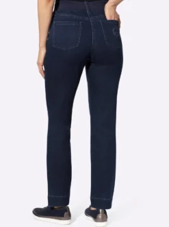 Schlupfjeans mit Ripp-Dehnbund
