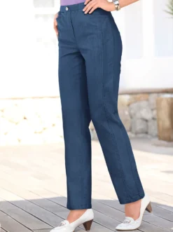 Schlupfjeans mit Rundum-Dehnbund
