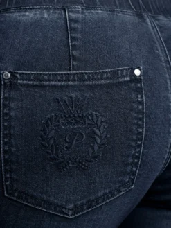 Schlupfjeans mit Taschen-Stickerei