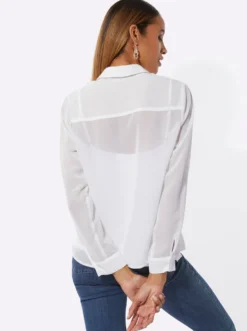 Schluppenbluse mit einknöpfbarem Jersey-Top