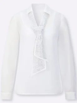 Schluppenbluse mit einknöpfbarem Jersey-Top