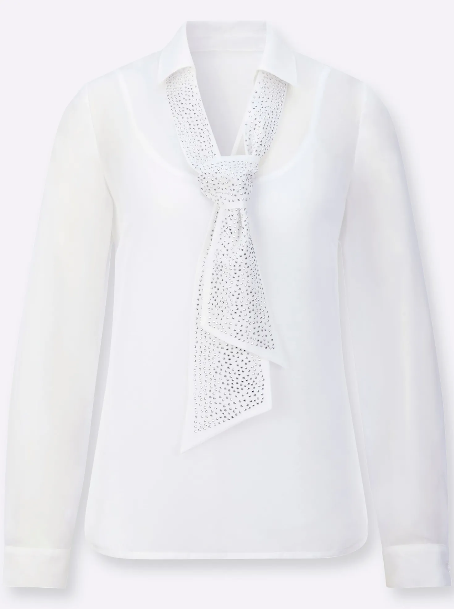 Schluppenbluse mit einknöpfbarem Jersey-Top