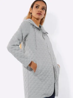 Shirtjacke in Rautenstruktur