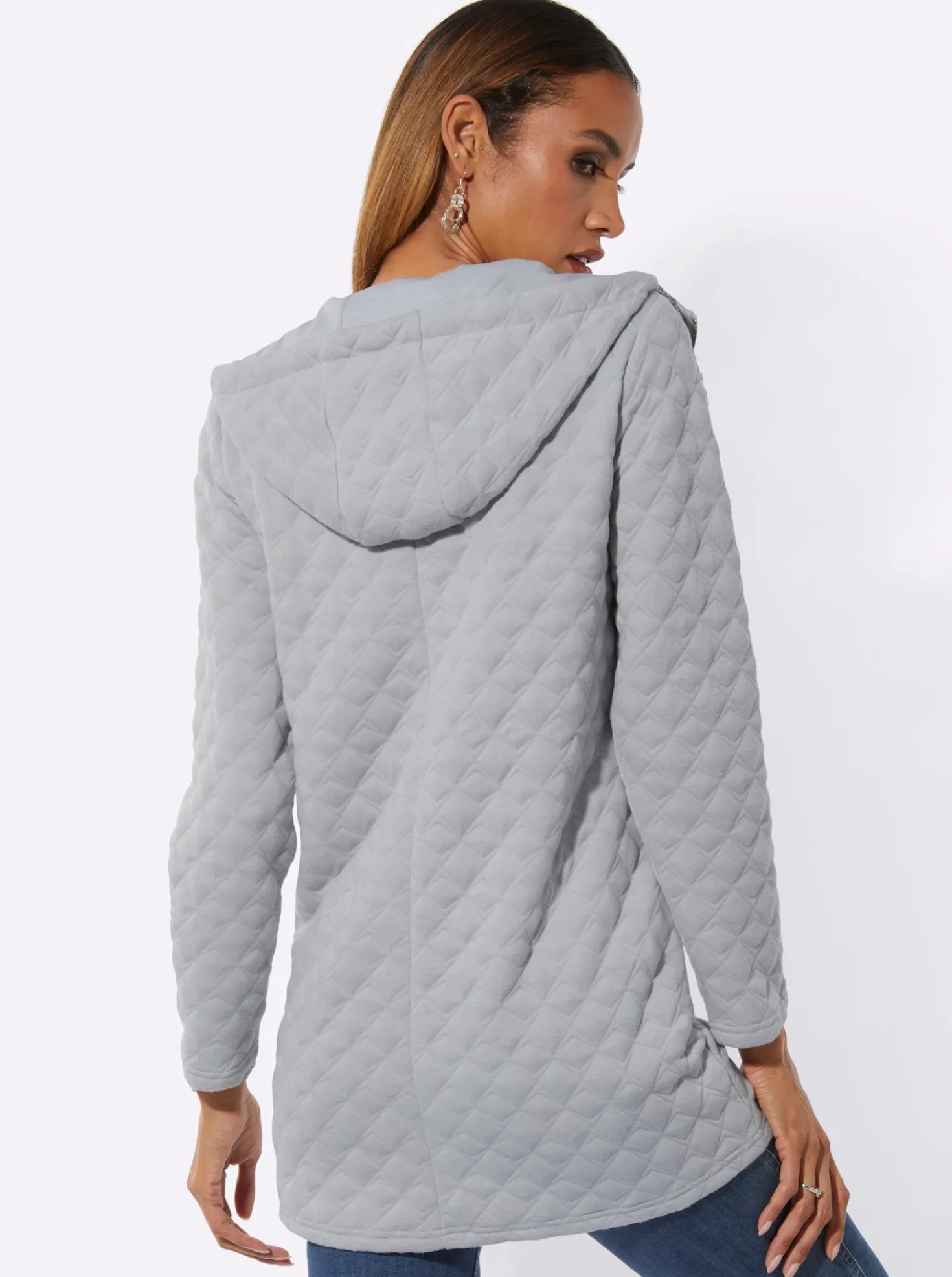 Shirtjacke in Rautenstruktur