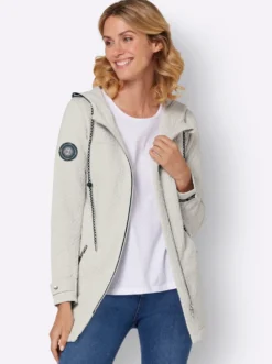 Shirtjacke in strukturierter Qualität, kontrastfarbene Details