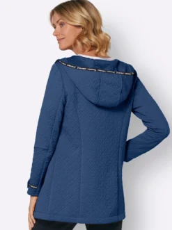 Shirtjacke in strukturierter Qualität, kontrastfarbene Details