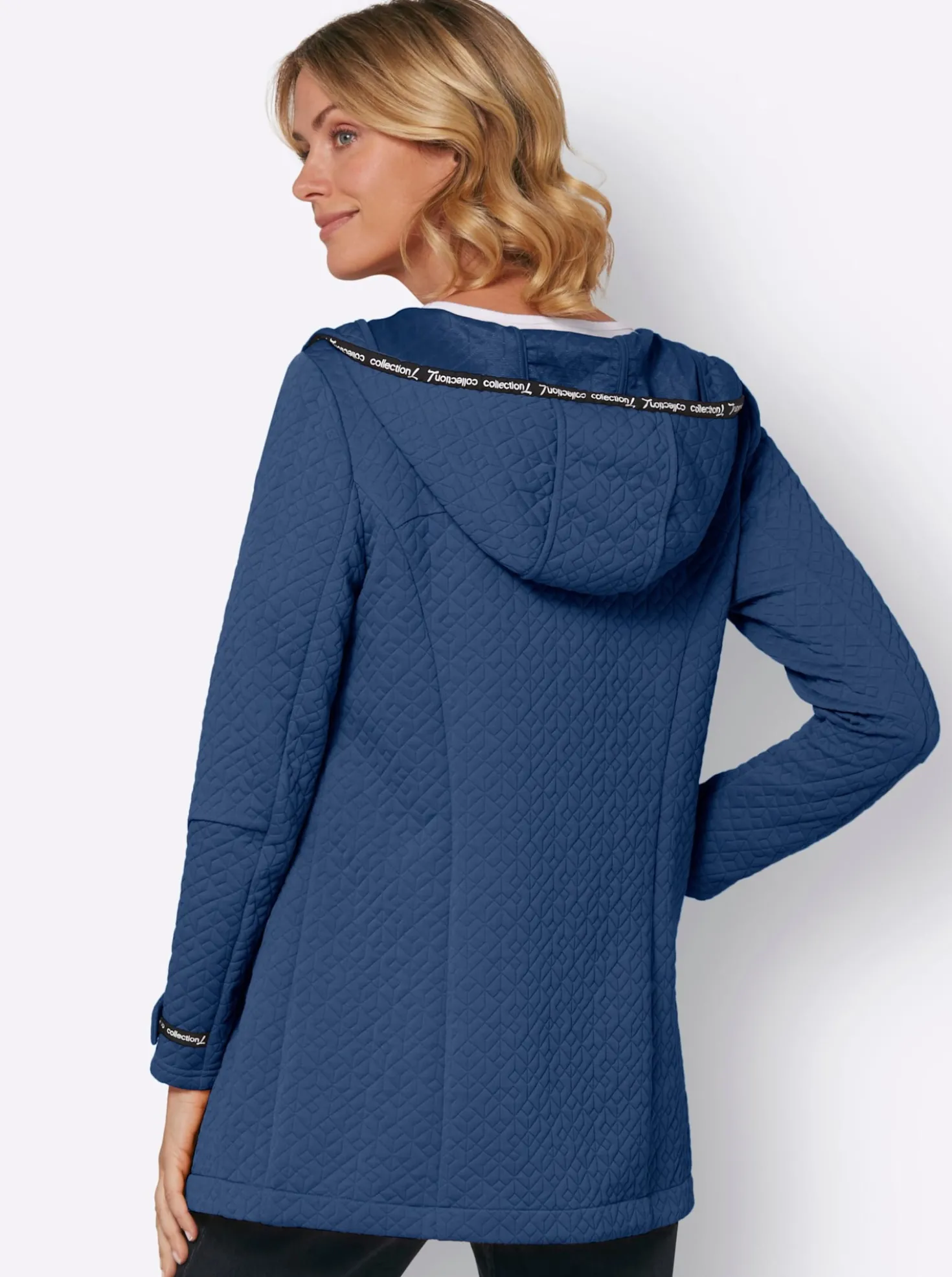 Shirtjacke in strukturierter Qualität, kontrastfarbene Details