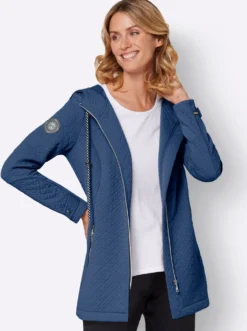 Shirtjacke in strukturierter Qualität, kontrastfarbene Details