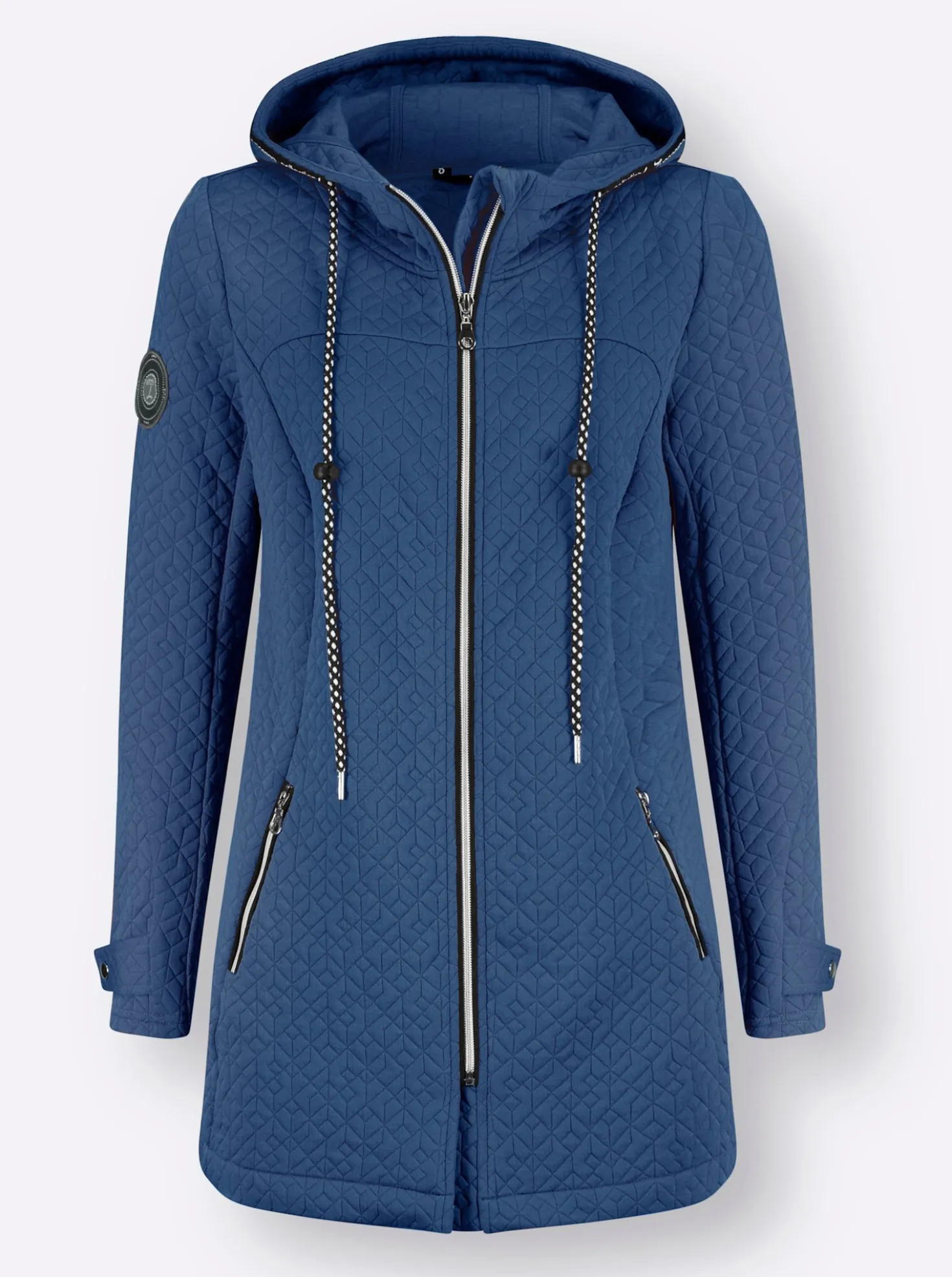Shirtjacke in strukturierter Qualität, kontrastfarbene Details