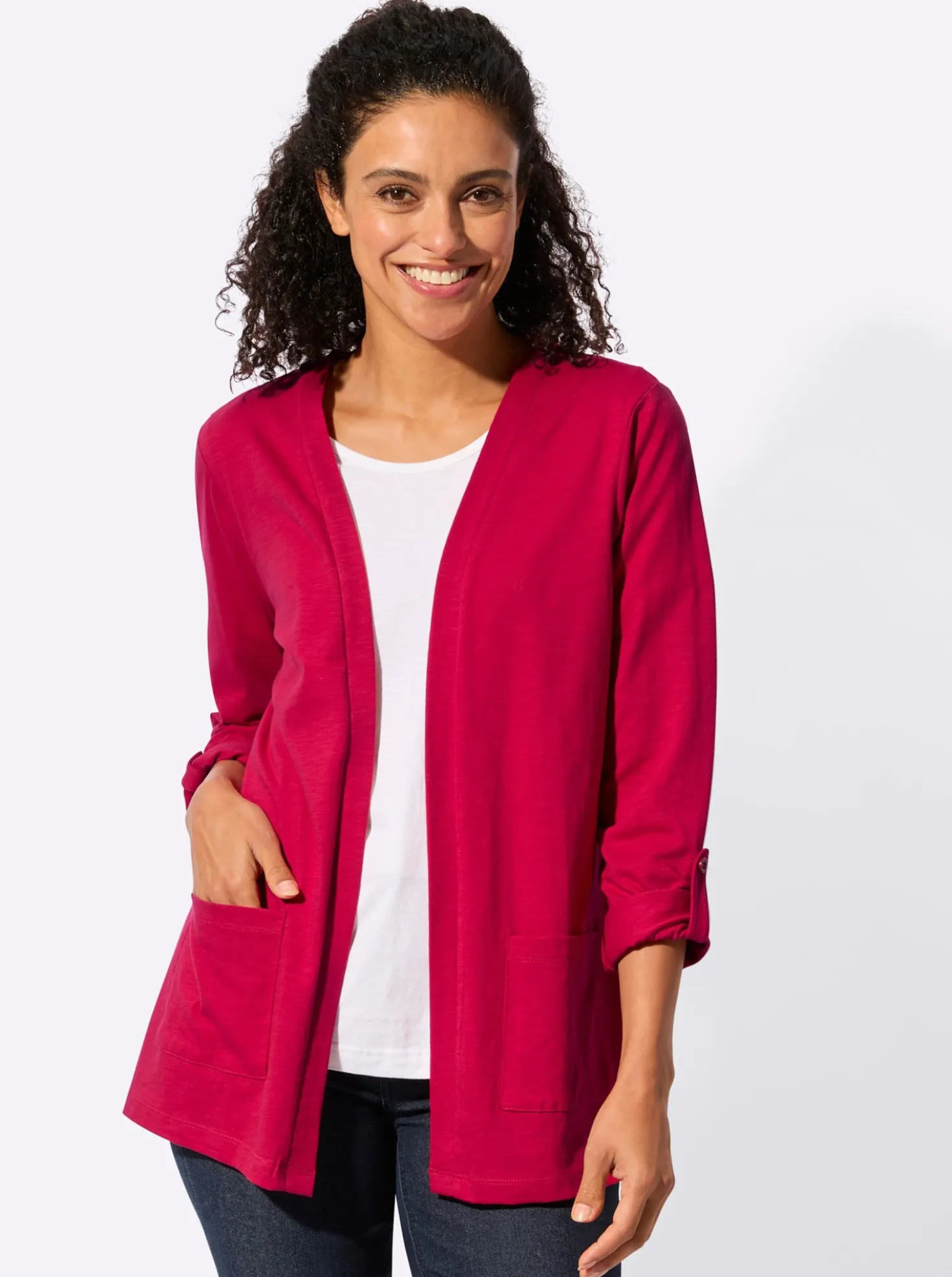 Shirtjacke mit Flammgarn-Struktur