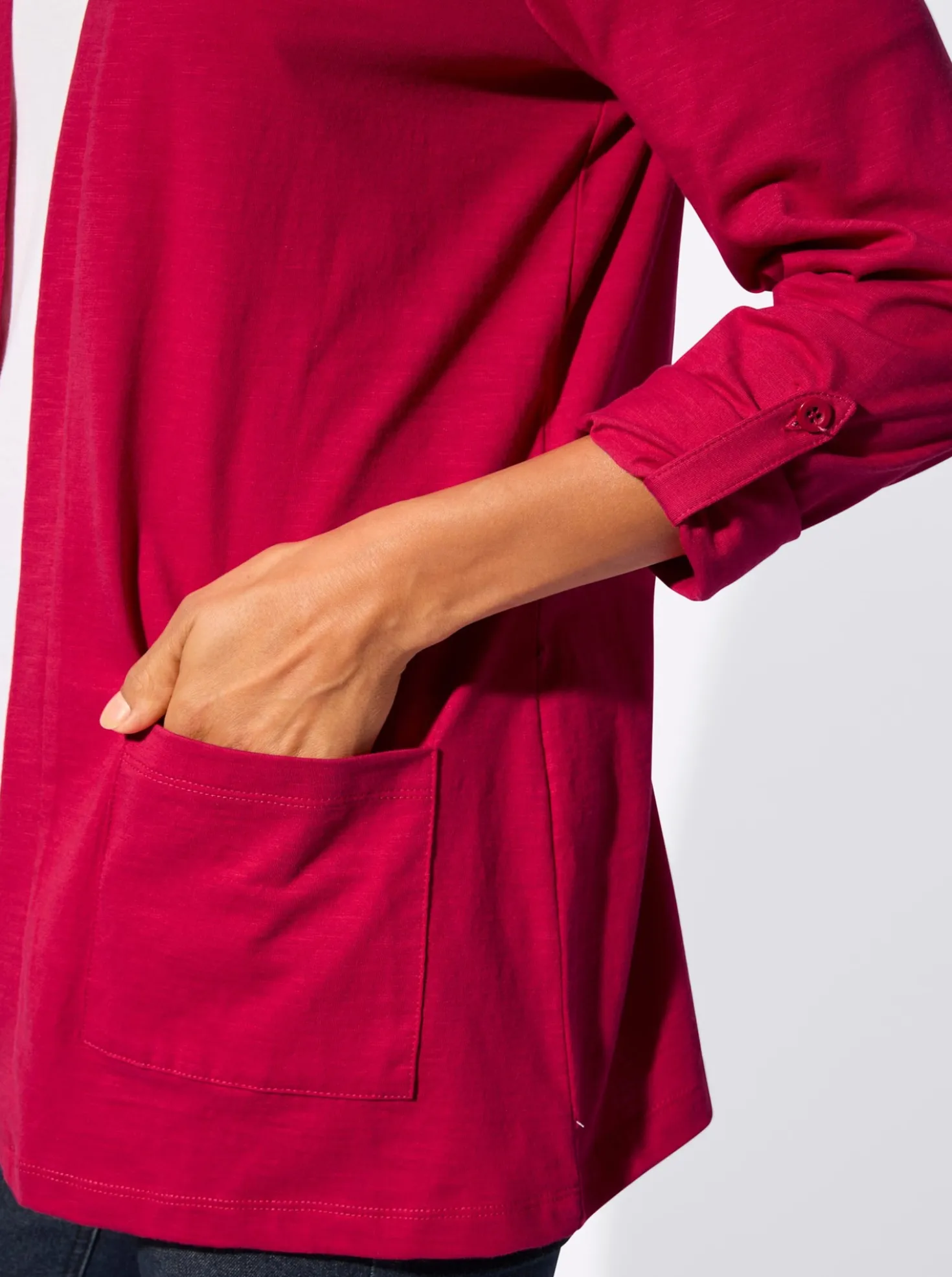 Shirtjacke mit Flammgarn-Struktur