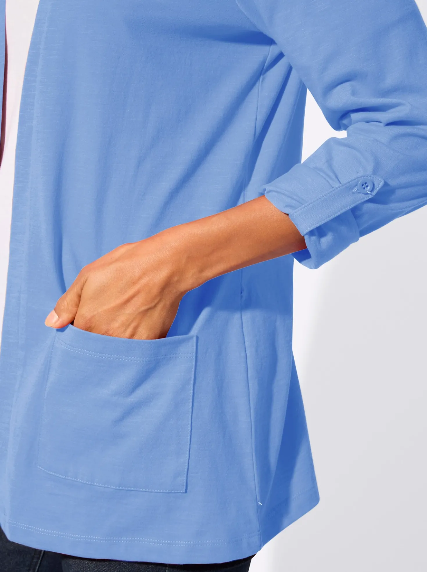 Shirtjacke mit Flammgarn-Struktur