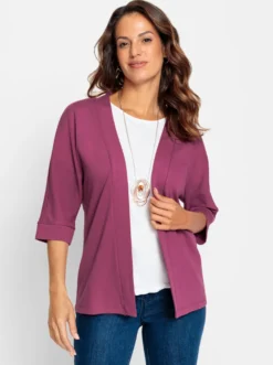 Shirtjacke mit Fledermaus-Ärmeln
