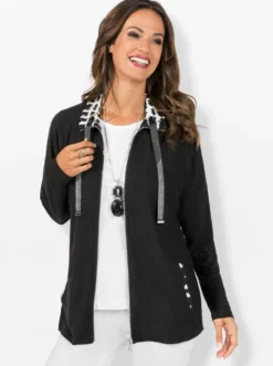 Shirtjacke mit Glitzersteinchen