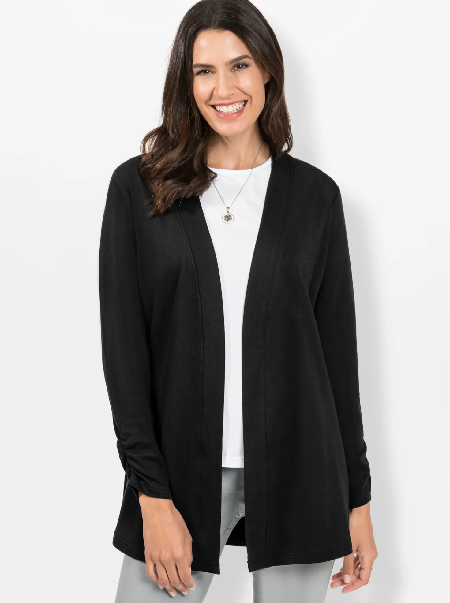 Shirtjacke mit Ärmel-Raffungen