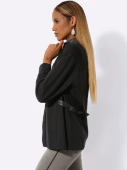 Shirtjacke mit seitlichem Riegel in Flecht-Optik