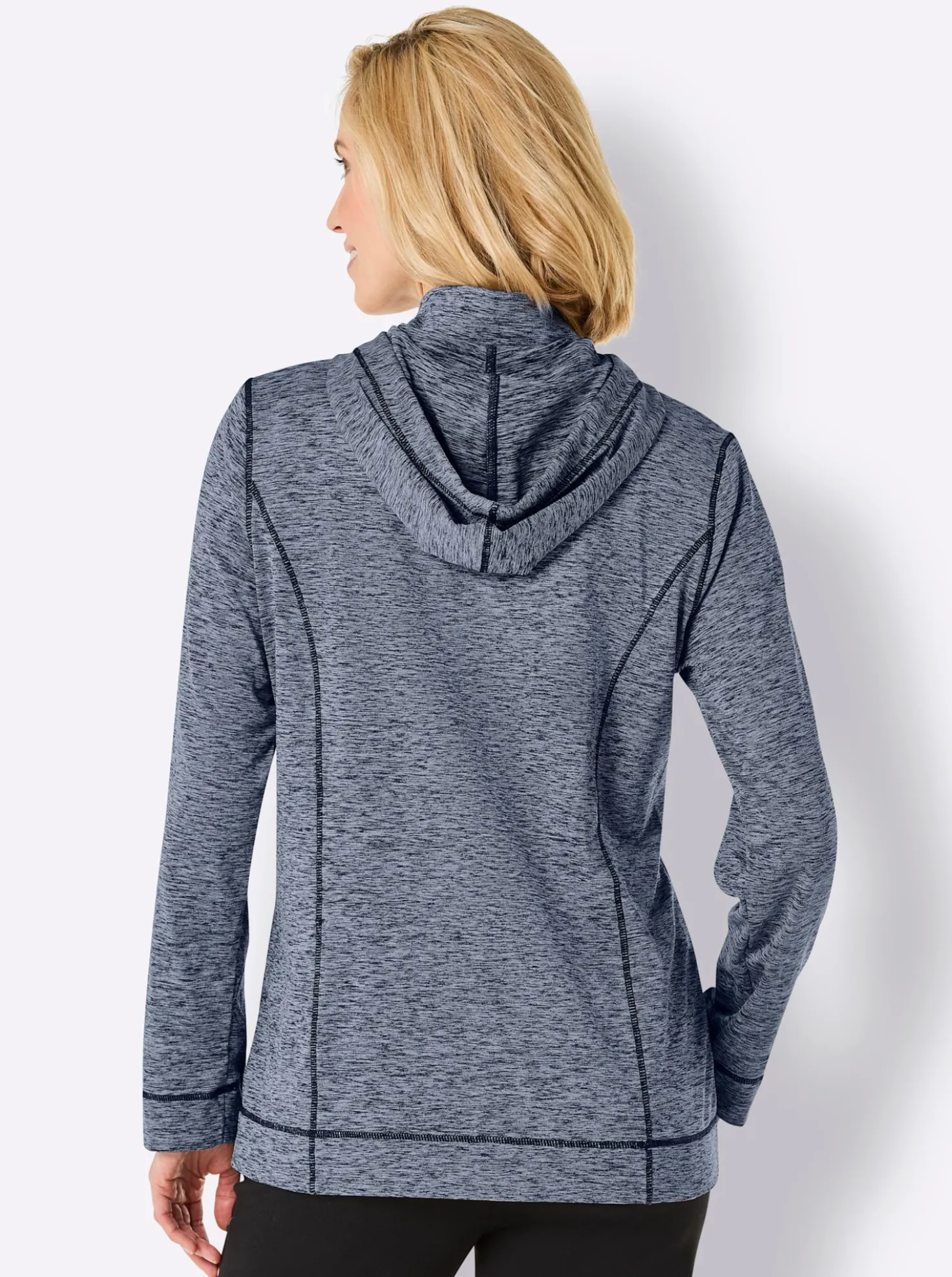Shirtjacke mit weitenregulierbarer Kapuze