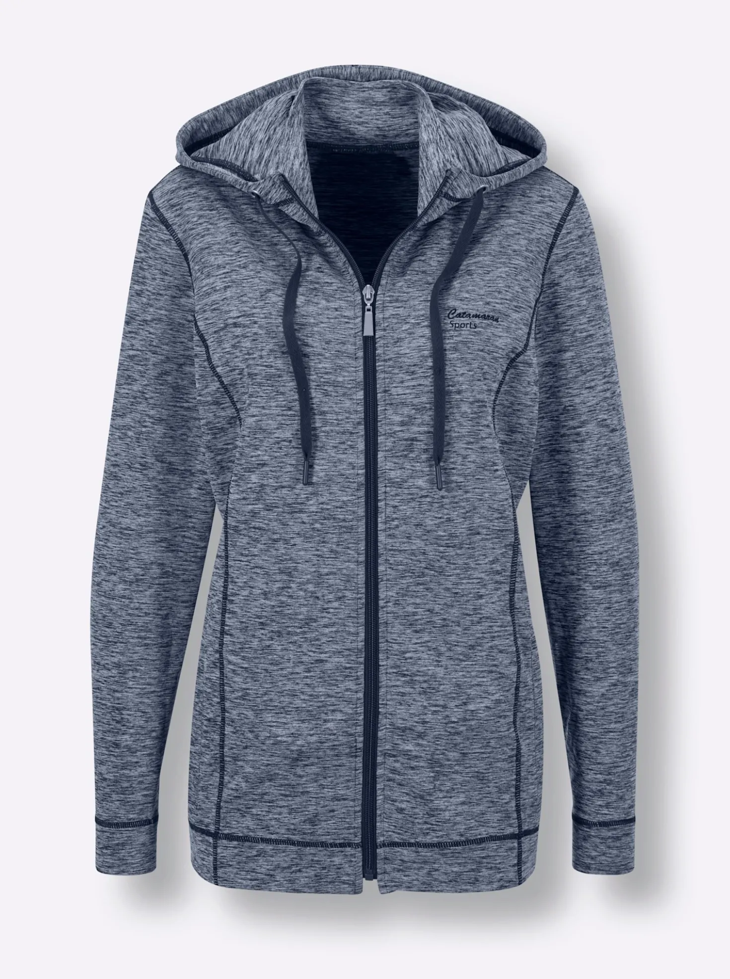 Shirtjacke mit weitenregulierbarer Kapuze