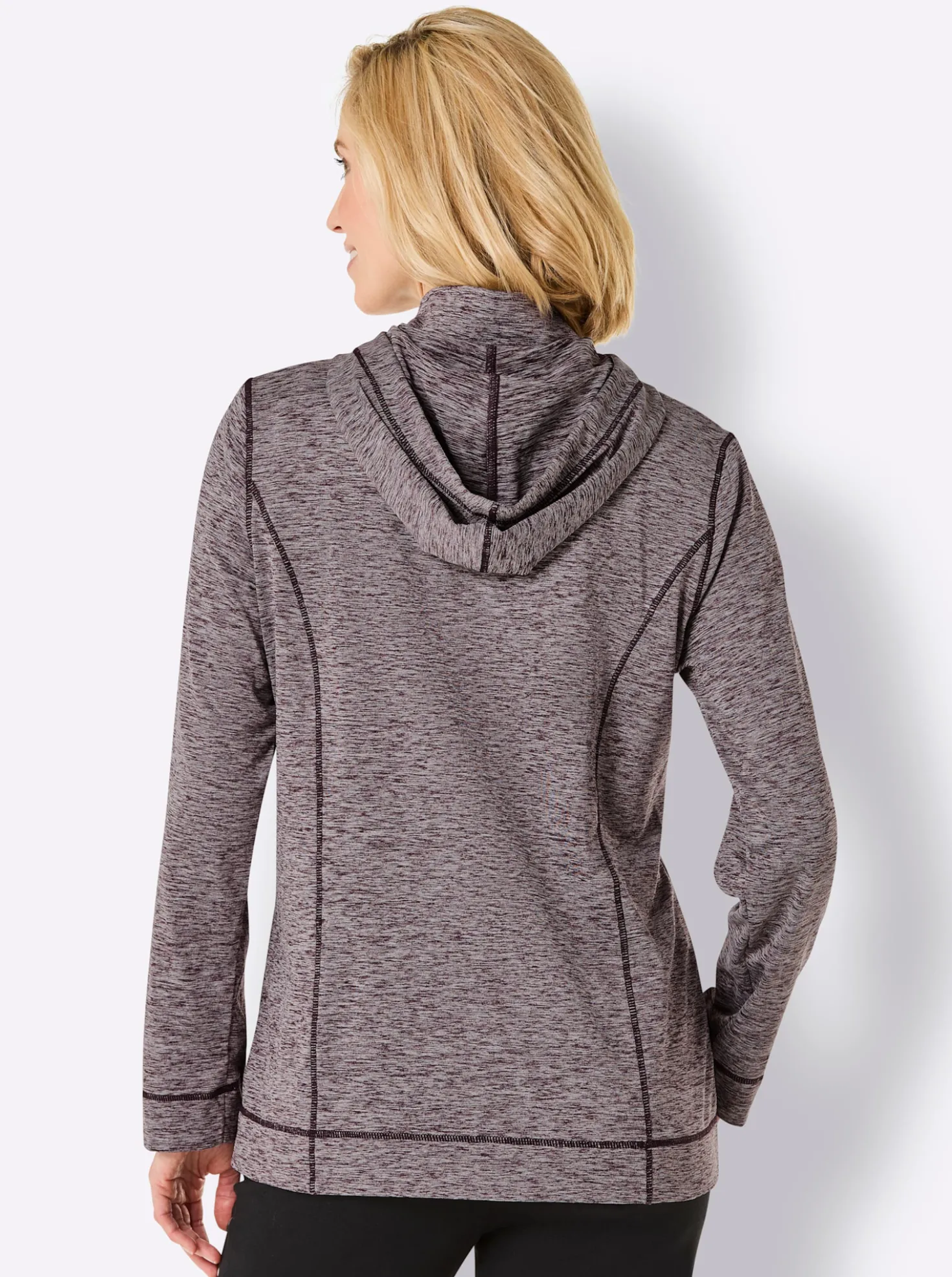 Shirtjacke mit weitenregulierbarer Kapuze