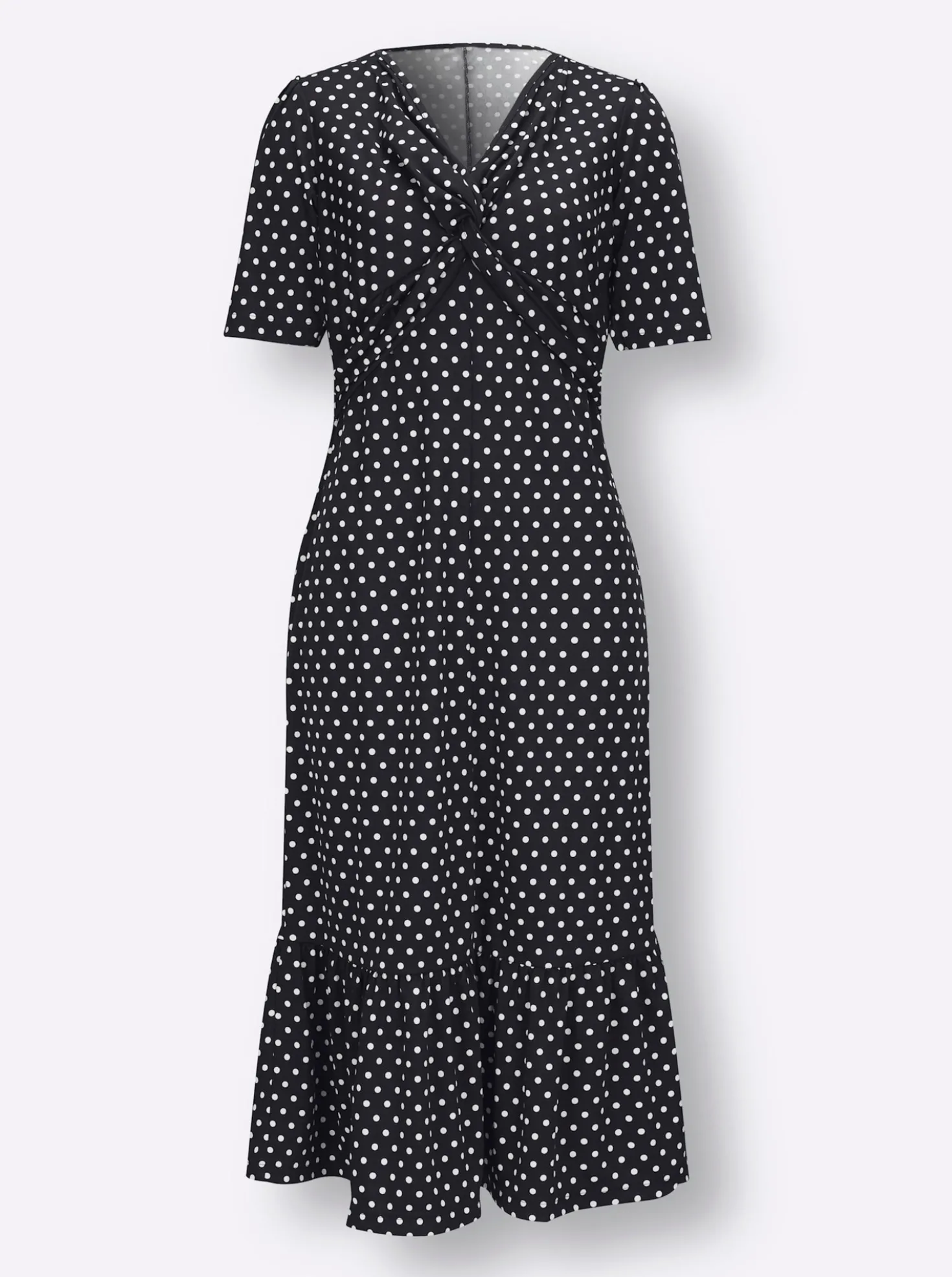 Shirtkleid mit Volant am Saum